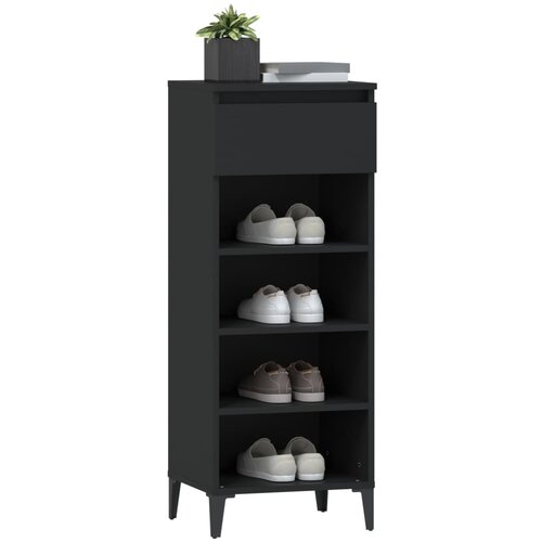  Stalak za cipele crni 40 x 36 x 105 cm od konstruiranog drva Slike