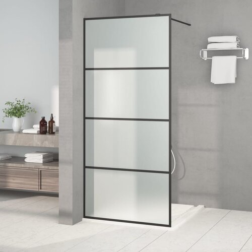 VidaXL Pregrada za tu&amp;scaron; črna 90x195 cm motno ESG steklo Slike