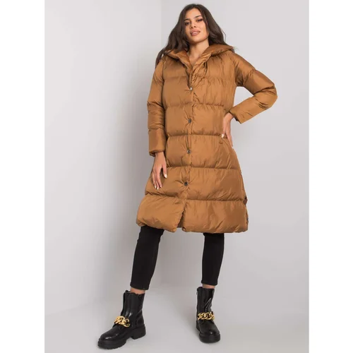 Fashion Hunters Ladies' brown jacket with a hood