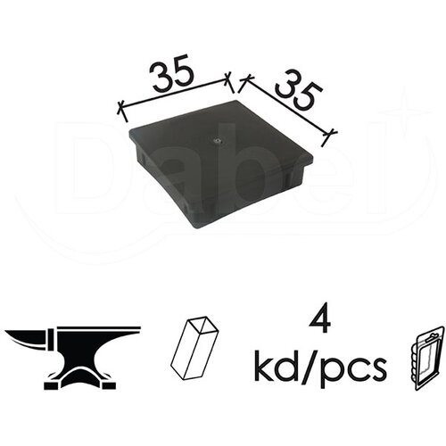 Dabel čep za bravarsku kutiju ČP21 Crna 35x35mm (4kom) DBP1 Slike