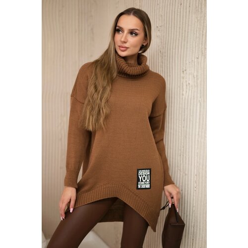 Kesi Włoski Turtleneck sweater chocolate Slike