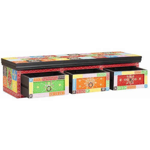 TV ormar s ladicama Šareni 100 x 30 x 24 cm Čvrsto drvo manga Cene