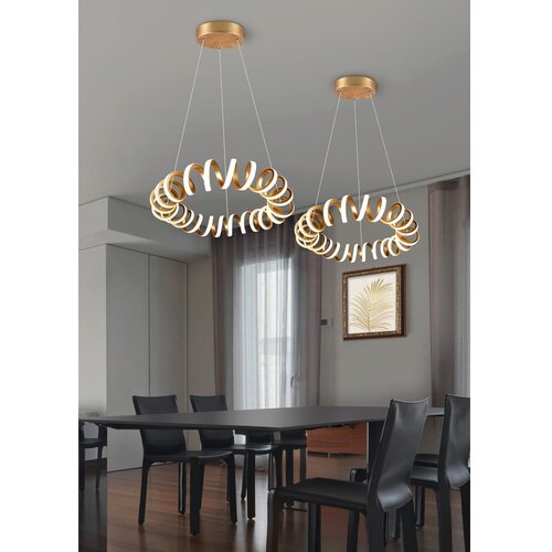  LED viseća svjetiljka u zlatnoj boji &amp;oslash; 55 cm Curl &amp;ndash; Slike