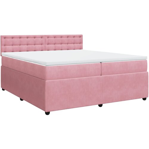VidaXL Box spring postelja z vzmetnico roza 200x200 cm žamet, (21309824) Slike