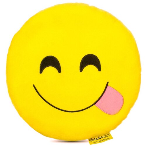 HappyFace Blazina pli&amp;scaron;asta emoji smile z jezikom 32cm Slike