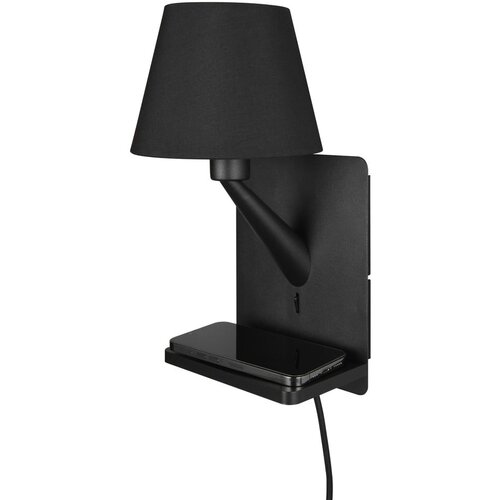  Mat črna stenska svetilka Comfort – Cene