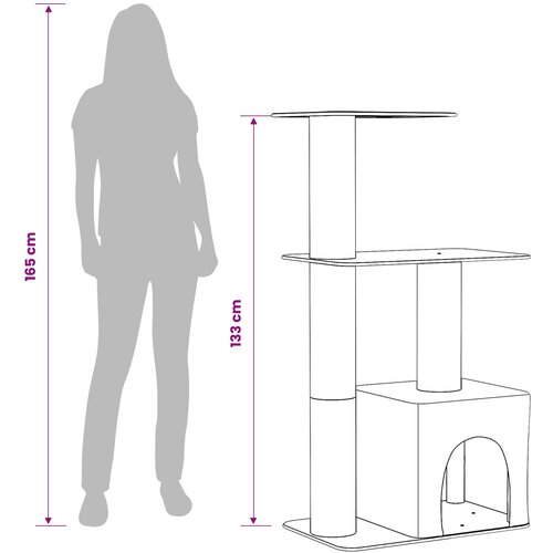  Mačje drvo s sisalnim postoljima za grebanje Svjetlosiva 133 cm Slike