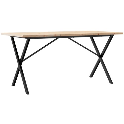  Blagovaonski stol X-oblika 160x80x75,5 cm od borovine i čelik Slike