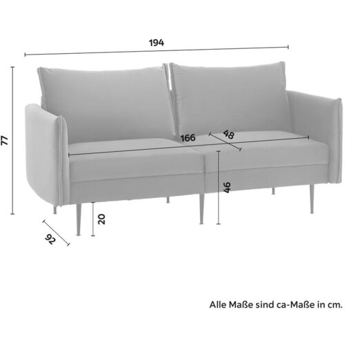 Bessagi Home zofa Yara, Siva, Žamet Slike