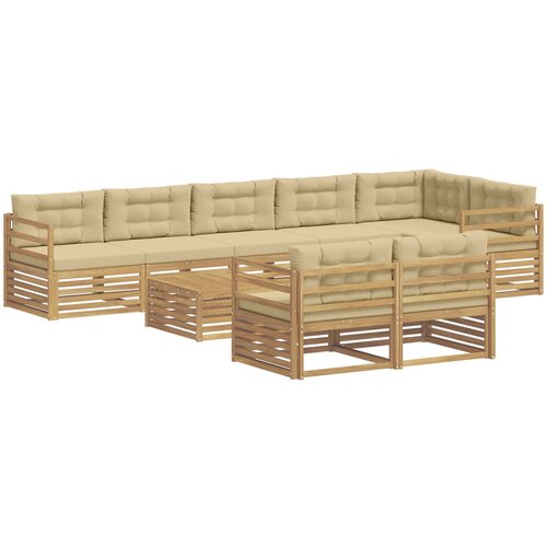  Set vanjskih sofa 9 kom. Bijela i bež 79 x 79 x 37 cm Slike