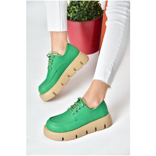Fox Shoes P267632009 Green Thick Soled Women's Casual Shoes Slike