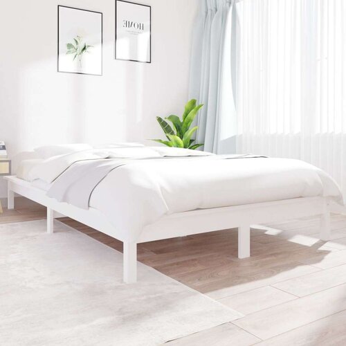  Posteljni okvir bel 120x200 cm trdna borovina, (20725513) Slike
