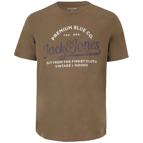 Jack & Jones Plus Majica 'BLULOUIE' mornarsko plava / kaki / bijela