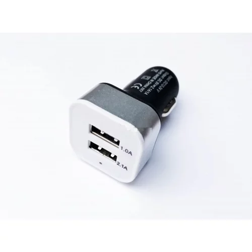 Univerzal AVTOPOLNILEC adapter 12/24V z dvojnim USB izhodom 2100mAh - črn
