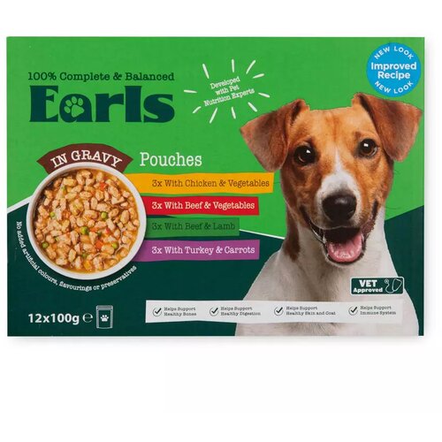 Earls Vlažna hrana za pse, Mix mesa sa povrćem 100g, 12 komada Cene
