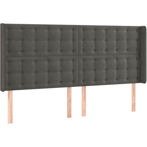 Maison Chic vzglavna omarica - nočna omarica - posteljna omarica z ušesi temno sivo 203x16x118/128 cm žamet, (21710733) Cene