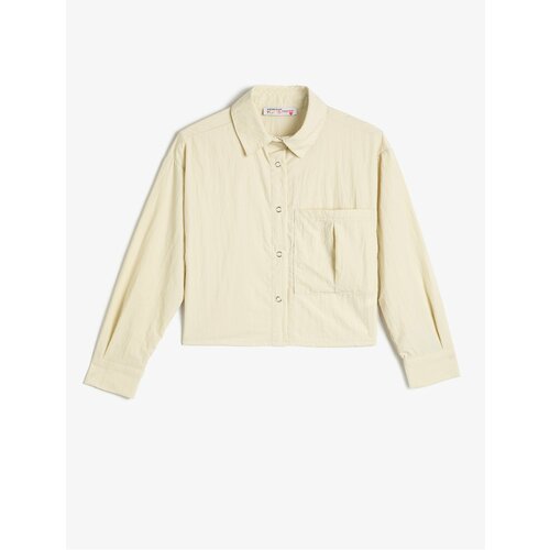 Koton Shirt With Long Sleeves, Wide Pocket Detailed and Snap Buttons Parachute Fabric Cene