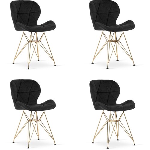 Brandless Stol NEST - črn žamet / zlate noge x 4, (22030557) Slike