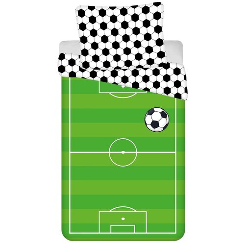 Jerry Fabrics Zelena enojna bombažna otroška posteljnina 140x200 cm Football – Cene
