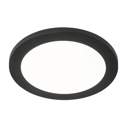 QAZQA Stropna svetilka črna 22,5 cm vključno z LED 3-stopenjsko zatemnitvijo IP44 - Steve