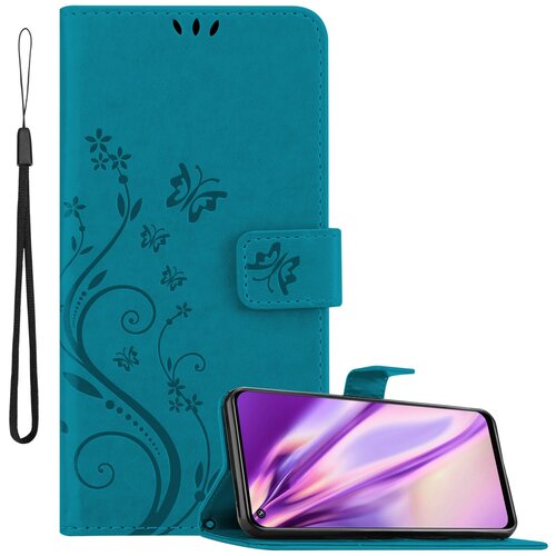  Realme v cvetlični modri barvi - zaščitni pokrov pri oblikovanju cvetja z magnetnim zapiranjem, stoječimi funkcijami in režami za kartice, (20590312) Cene