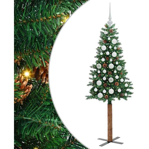 VidaXL Mr&amp;scaron;avo božićno drvce Zelena 150 cm PVC i čvrsto drvo bora Slike