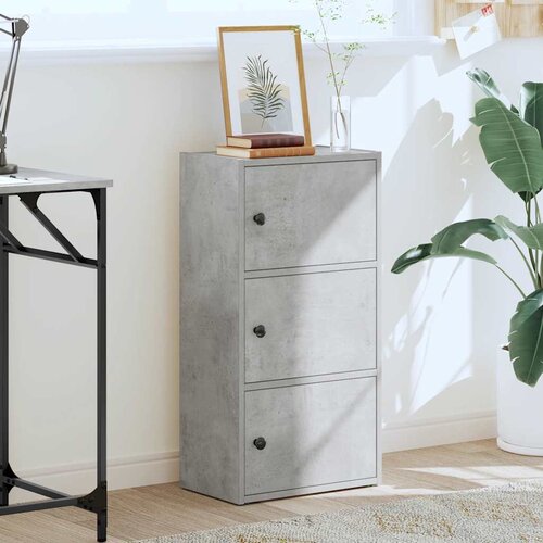  Regal za knjige boja betona 40x24x77 cm konstruirano drvo Slike