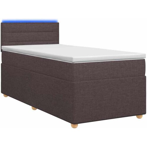 vidaXL Boxspring krevet s madracem Tamno smeđa 90 x 200 cm Tkanina - Tamno smeđa 90 x 200 cm Dizajn linija Cijene