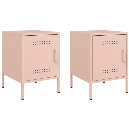 Maison Chic Dvo delni komplet Nočne omarice - Nočne mize roza 36x39x50,5 cm jeklo, (21689144) Slike
