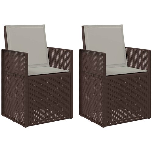  Vrtni jedilni stoli 2 pcs Rjava in svetlo siva PP, (5000285825) Cene