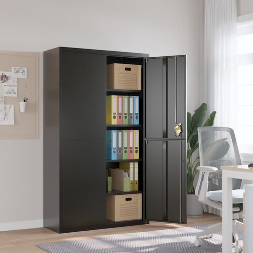 vidaXL Ormarić za spise crni 105 x 40 x 180 cm čelični Cijene