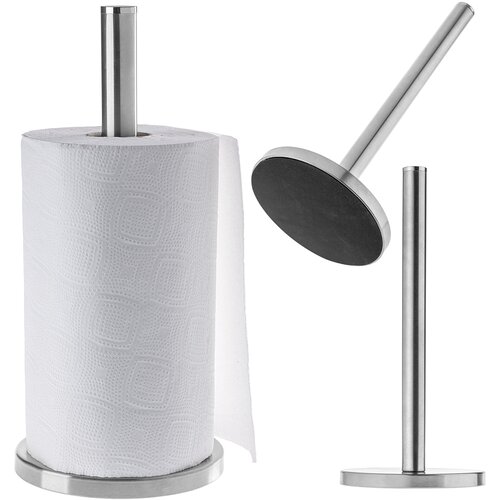 KADAX stojalo za papirnate brisače, jeklo, srebrno, kuhinjske brisače, stabilno, 33 cm, (5000358332) Slike