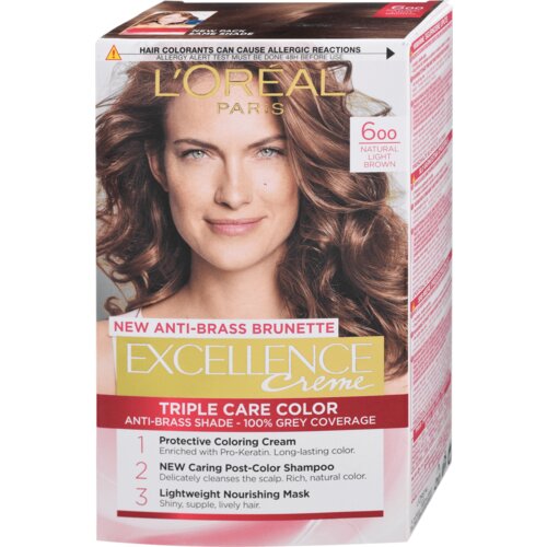 L&amp;acute;Or&amp;eacute;al Paris excellence farba za kosu 600 natural light brown Slike