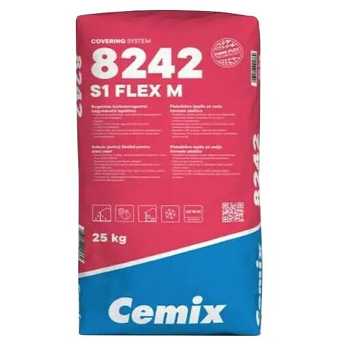 Cemix Ljepilo za pločice S1 FLEX M (25 kg, Siva) Slike