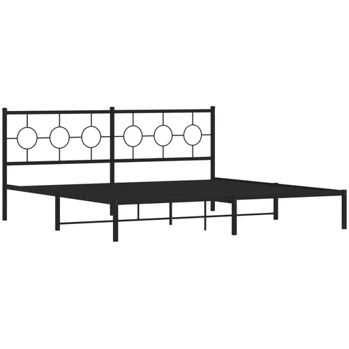 vidaXL Kovinski posteljni okvir z vzglavjem črn 200x200 cm, (21055811)