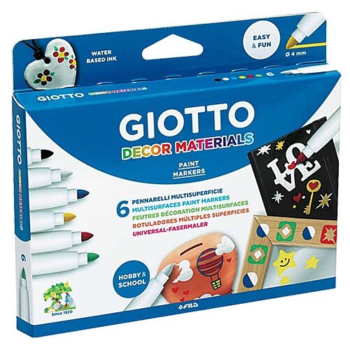  Dekorativni flomasteri GIOTTO Decor materials / 6 djelni set Slike