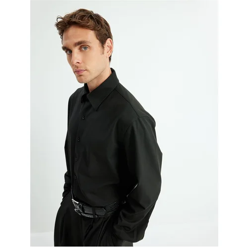 Koton Slim Fit Shirt Long Sleeve Half Italian Collar Cotton