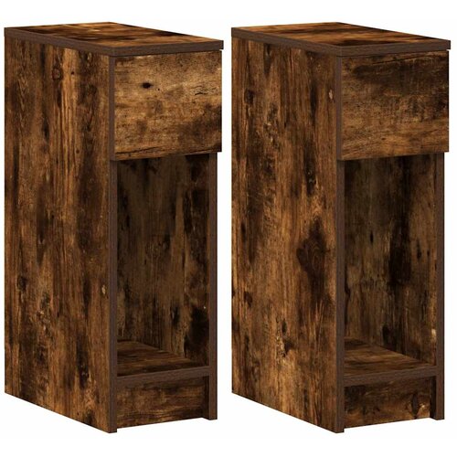 Maison Chic 2 kose Nočne omarice - Nočne mize s predalom dimljeni hrast 20x36x60 cm, (21689382) Cene