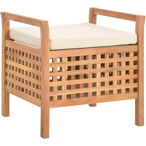 vidaXL Klop s prostorom za shranjevanje 49x48x49 cm trdna orehovina Cene