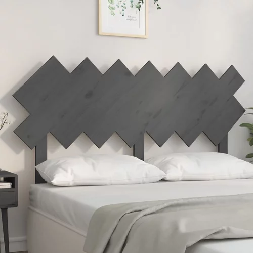  Uzglavlje za krevet sivi 151,5x3x81 cm od masivne borovine