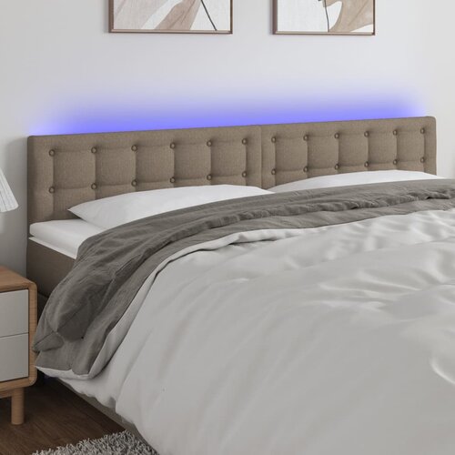  LED uzglavlje smeđesivo 160x5x78/88 cm od tkanine Cene