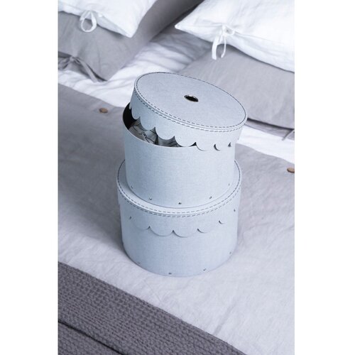 Bigso Box of Sweden Svijetlo sive kartonske kutije za pohranu u setu 2 kom s poklopcem &amp;oslash; 26x17,5 cm Wilma &amp;ndash; Slike