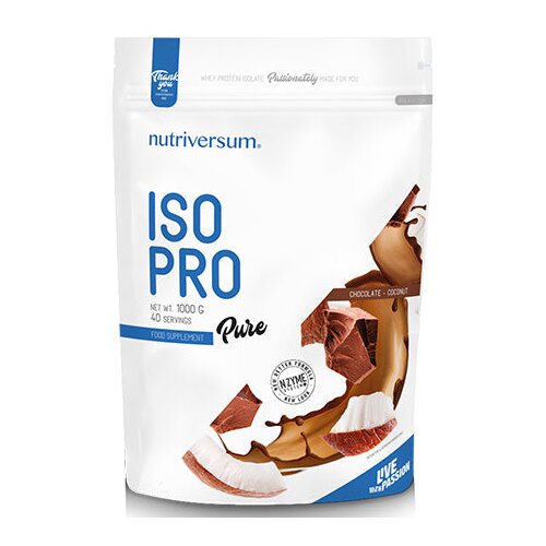 NUTRIVERSUM ISO Pro 1000g, 40 Porcija - Visoko Kvalitetni Izolat Proteina Surutke Slike