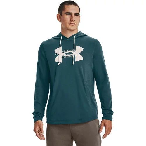 Under Armour UA Rival Terry Logo Hoodie Pulover Zelena