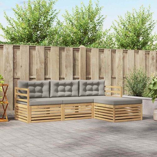  Set vanjskih sofa 4 kom. Bijela i svjetlosiva Poliester Cijene