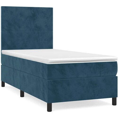 Box spring krevet s madracem tamnoplavi 80 x 200 cm bar&amp;scaron;unasti Slike