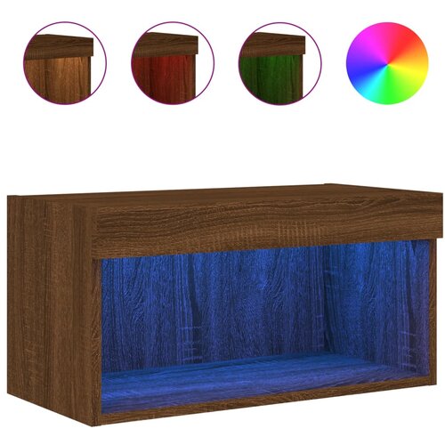 Maison Chic TV omarica - TV stojalo - Televizijska omarica z LED lučkami rjavi hrast 60x30x30 cm, (21700830) Slike