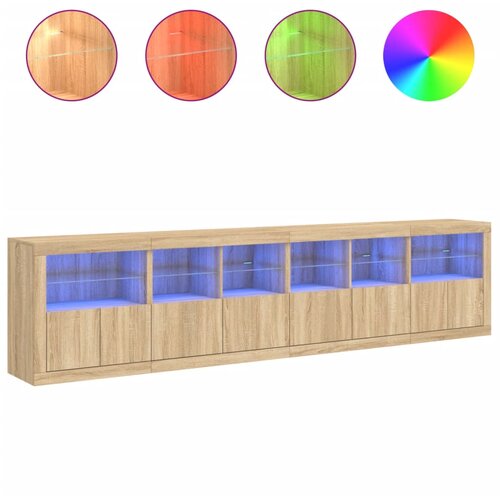 vidaXL Komoda z LED lučkami sonoma hrast 283x37x67 cm, (21010605) Cene