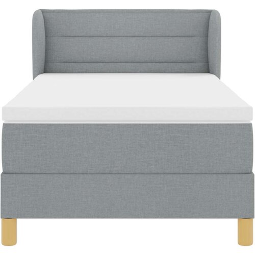 Box Spring Krevet s Madracem Svjetlosiva 90x200 cm Tkanina Slike