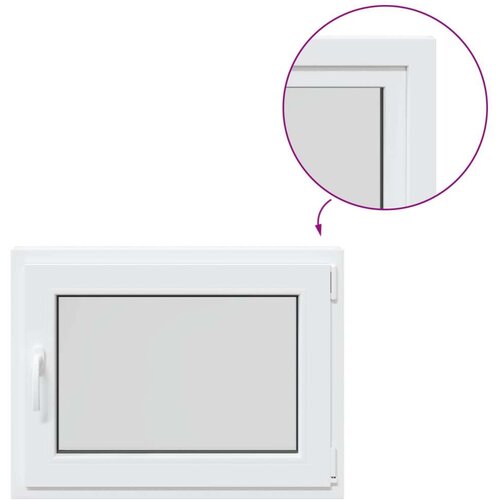  Prozor za podrum RISOR Bijeli 80 x 60 cm PVC i staklo - Bijeli 80 x 60 cm (dvostruki sloj) Naginjanje i okretanje desno Slike